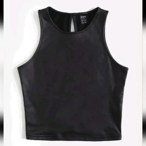 Solid faux leather tank top size XL